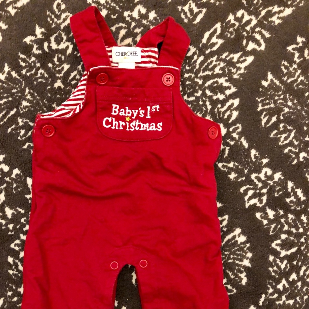 Baby’s first Christmas over-alls